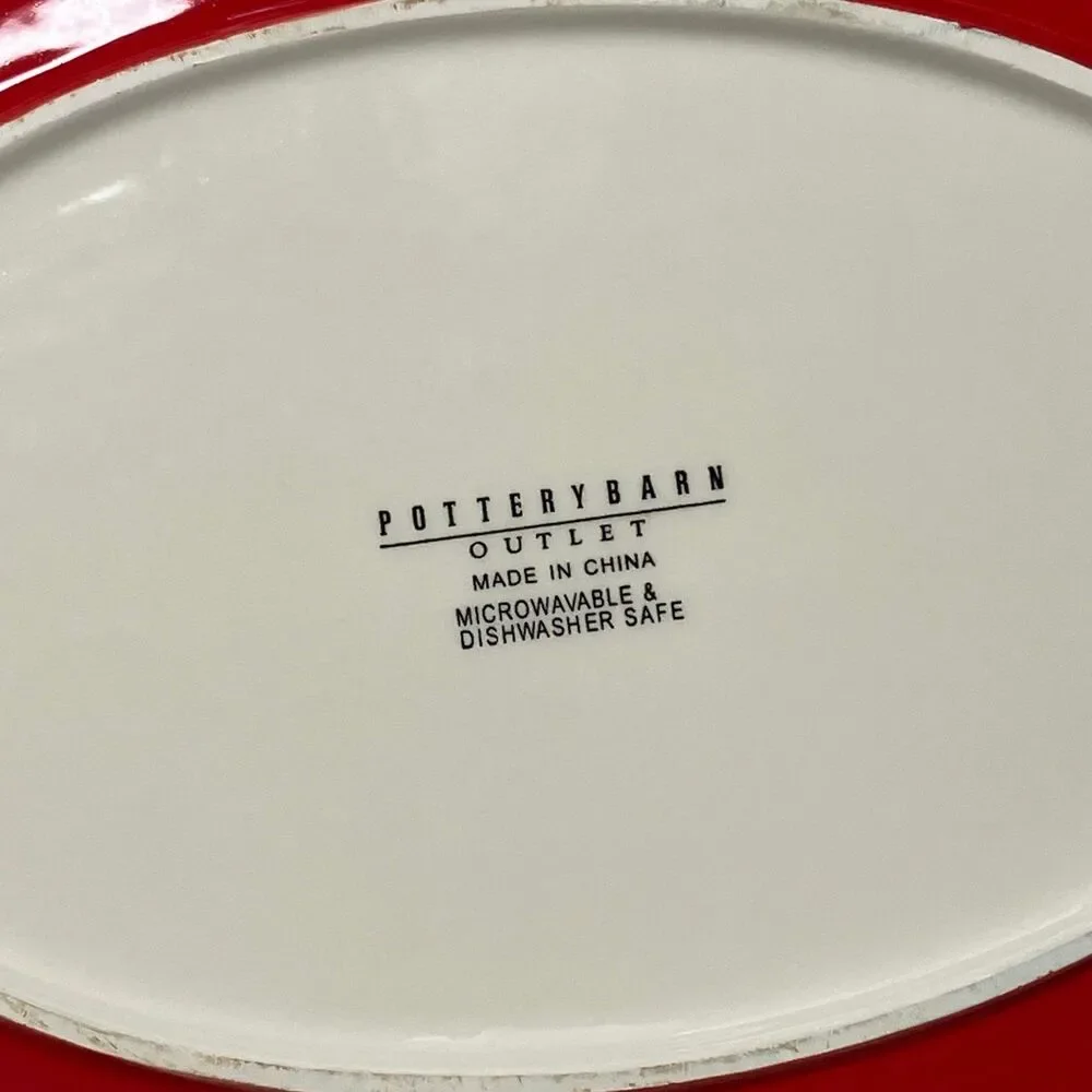 Pottery Barn Nostalgic Santa Serving Platter 16” Christmas Holidays